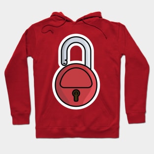 Padlock Secure Sticker vector illustration. Technology and safety objects icon concept. Symbol protection and secure. Cyber security digital data protection concept sticker design. Hoodie